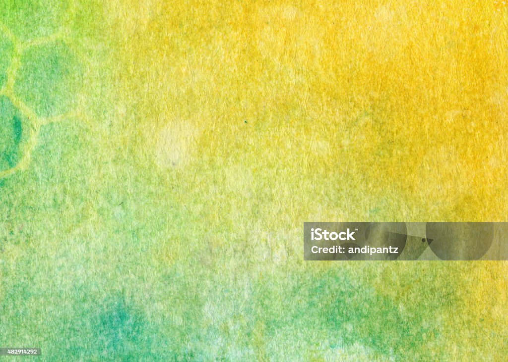 Green and yellow hand painted background An hand painted background, painted with watercolors and ink. Green and yellow hues are the prominent colors in this painting. 2015 Stock Photo