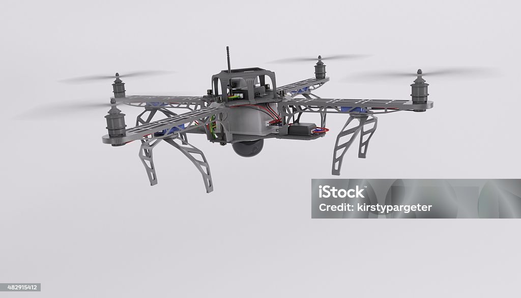 Quadcopter drone 3d render of a quadcopter drone 2015 Stock Photo