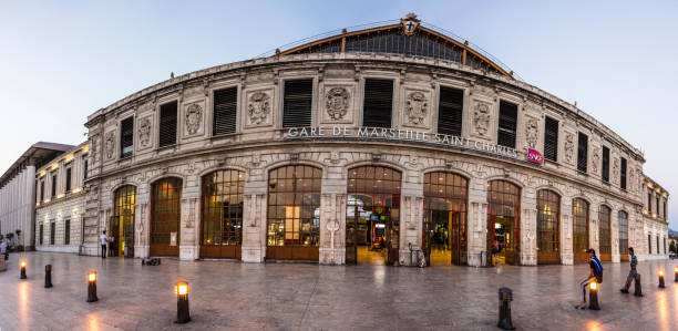 View of Saint Charles train station in Marseilles Marseille, France - July 10, 2015: View of Saint Charles train station in Marseilles, France. The Station opened in 1848 . marseille station stock pictures, royalty-free photos & images