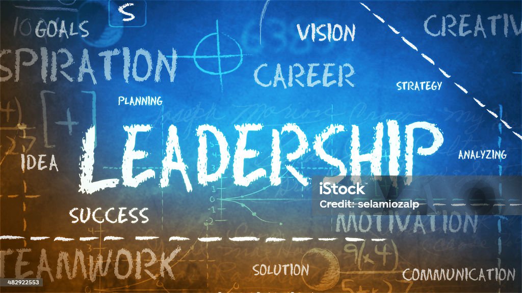 Leadership su chalkboard - Foto stock royalty-free di Abilità