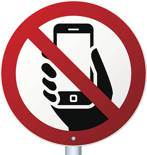 휴대전화 팻말 over 인명별 - mobile phone telephone exclusion forbidden stock illustrations