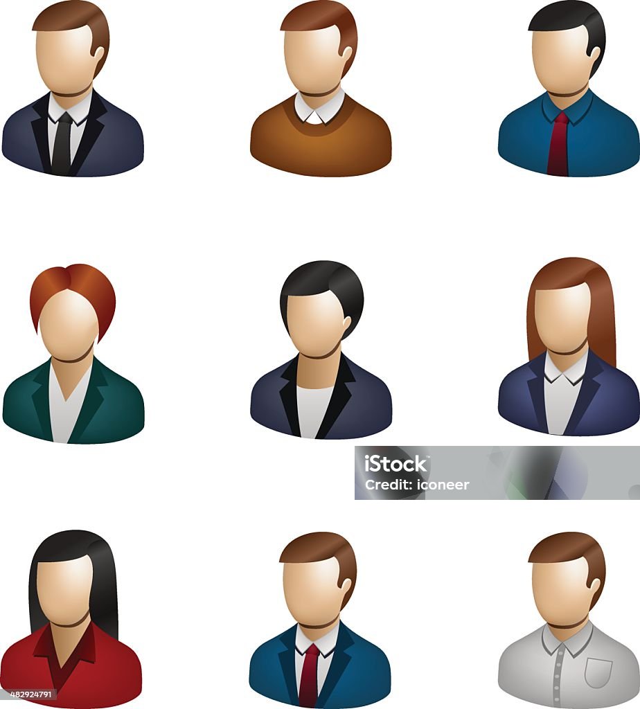 Business-Menschen-Icon-Set 3D - Lizenzfrei Dreidimensional Vektorgrafik