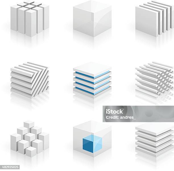 Cubes 3d Series Stock Illustration - Download Image Now - Three Dimensional, Layered, Cube Shape