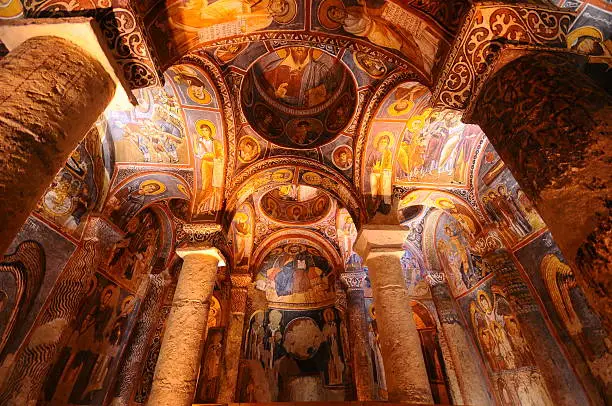 Fresco in the ancient church. Cappadocia, Turke