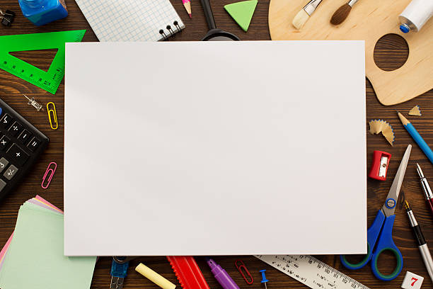istock school supplies on wood 482925376