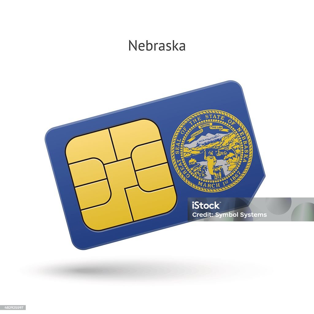 州ネブラスカの電話用 sim カードにフラグです。 - SIMカードのロイヤリ��ティフリーベクトルアート