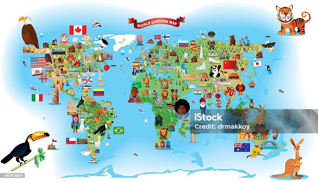 Cartoon map of World Map stock vector