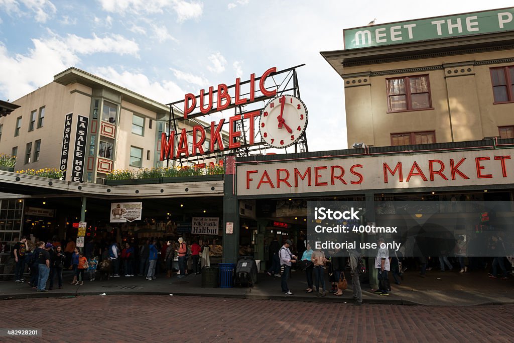 Marché de Pike Place - Photo de Couleur fluo libre de droits