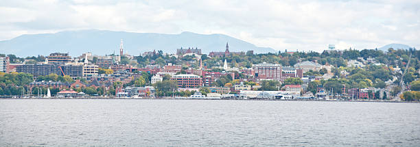 Burlington, Vermont shoreline with Mount Mansfield stock photo