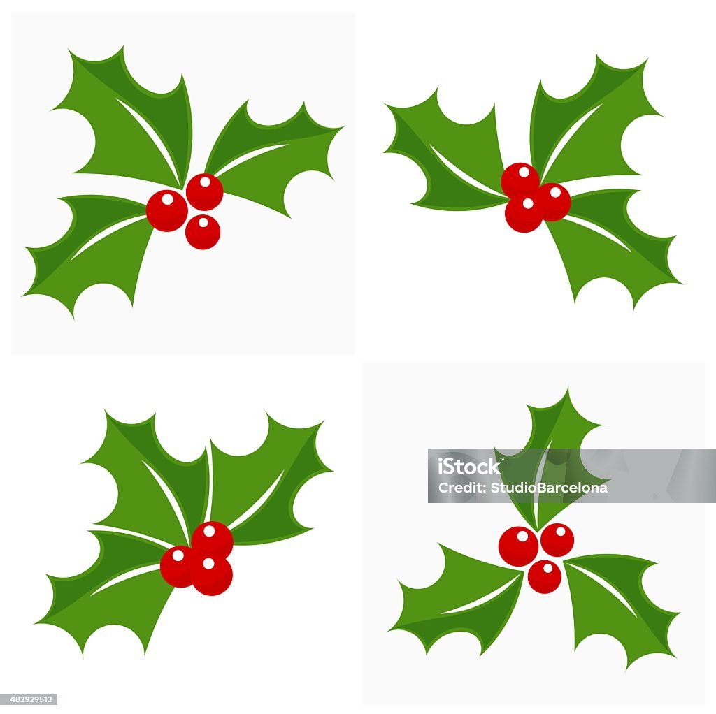 Christmas holly set Christmas holly berry icon collection. Vector illustration Holly stock vector