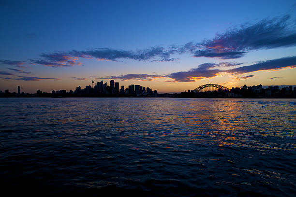 Sydney skyline in sunset stock photo