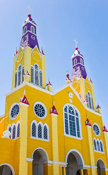 The Church of San Francisco (UNESCO World Heritage Site) is located on one side of the Plaza de Armas of Castro, Chile.