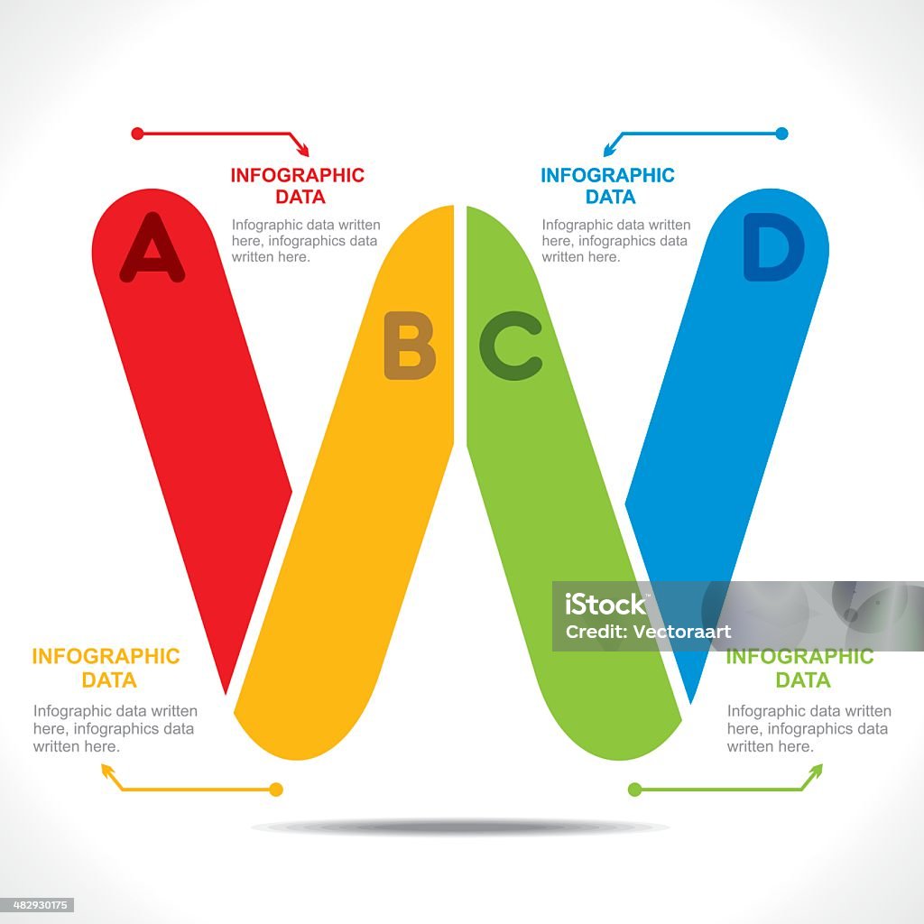 Kreative alphabet info-Grafiken - Lizenzfrei Buchstabe W Vektorgrafik