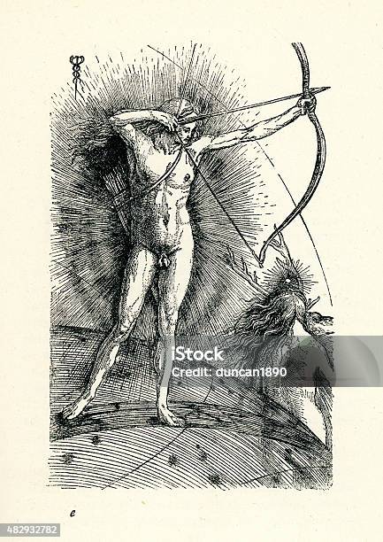 Apollo And Diana By Jacopo De Barbari Stock Illustration - Download Image Now - Apollo, Artemis - Goddess, God