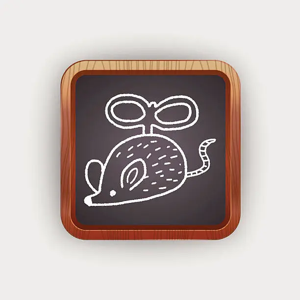 Vector illustration of doodle toy mouse