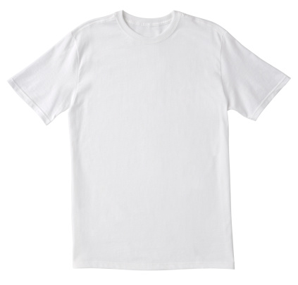 Camiseta blanca en blanco con trazado de recorte la recepción. photo
