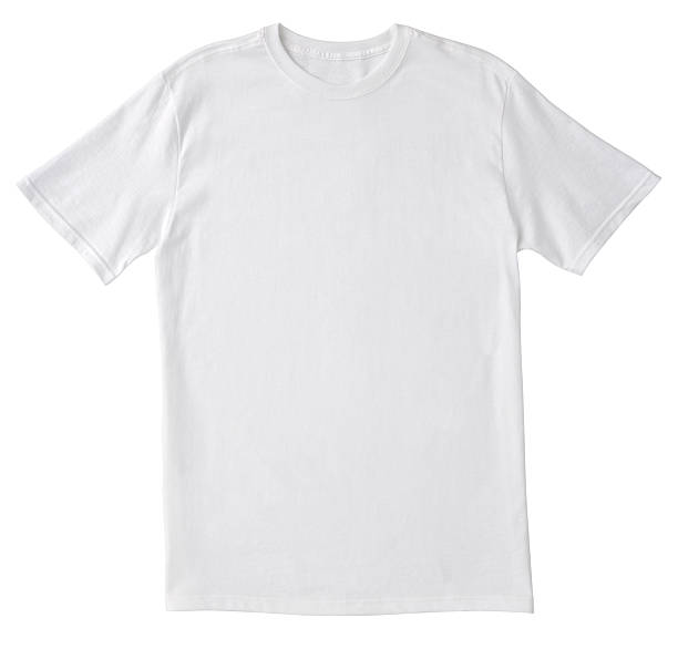 Blank White T-Shirt Front with Clipping Path. Front of a clean White T-Shirt just waiting for you to add your own logo, Graphics or words. Clipping Path. Single shirt - about 10" x 10". blank t shirt stock pictures, royalty-free photos & images