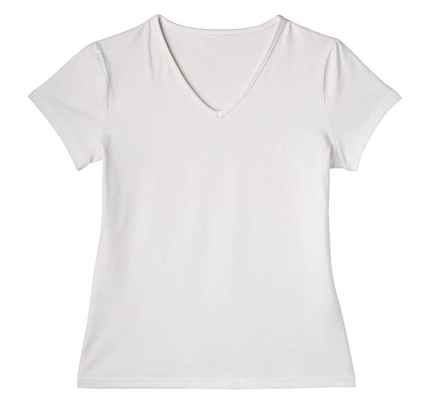 Womens Blank White T-Shirt Front with Clipping Path.