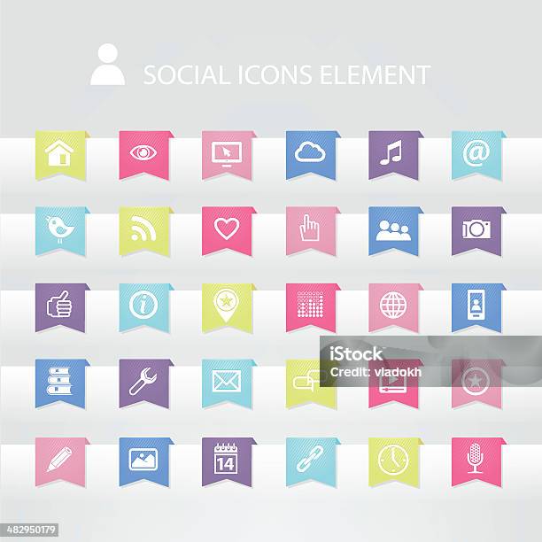 Społecznego Ikony Element - Stockowe grafiki wektorowe i więcej obrazów Budowla mieszkaniowa - Budowla mieszkaniowa, Connect the Dots - powiedzenie angielskie, Cyfrowy wyświetlacz