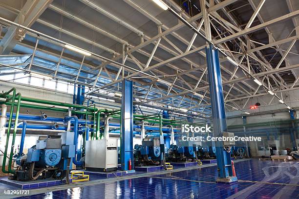 Industrial Factory Interior Stock Photo - Download Image Now - Architecture, Building Feature, Built Structure