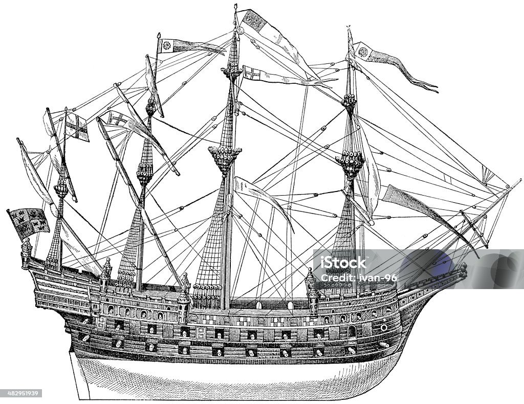 ヘンリー優雅さの神 - 小型帆船のロイヤリティフリーストックイラストレーション