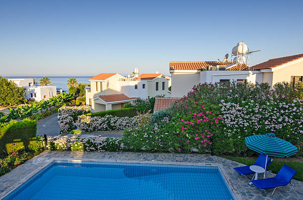 Holiday villas on Cyprus stock photo