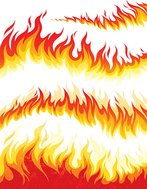 Flame collection vector art illustration