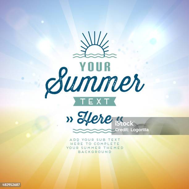 Vektorillustration Von Sommer Hintergrund Stock Vektor Art und mehr Bilder von Sommer - Sommer, Strand, Text - Schriftsymbol