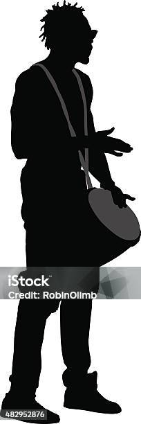 Man Playing Drum Stock Illustration - Download Image Now - In Silhouette, African Ethnicity, African-American Ethnicity