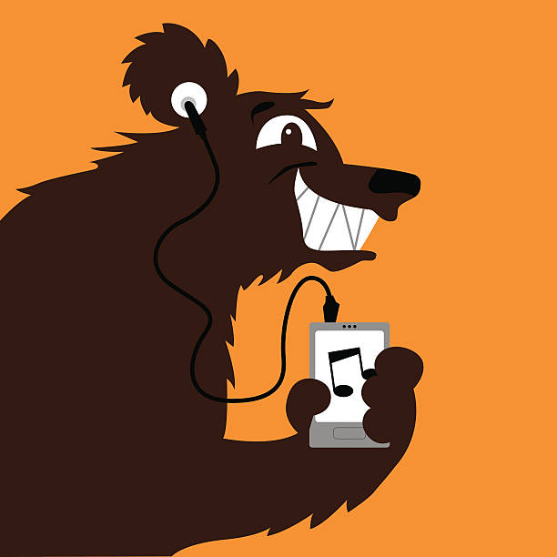 niedźwiedź muzyczne - animal ear audio stock illustrations