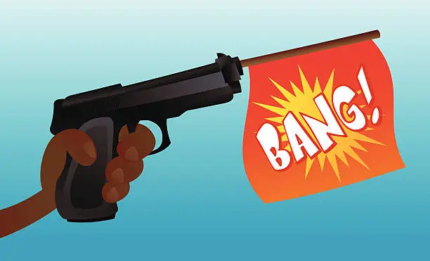 Vector illustration of Bang Gun