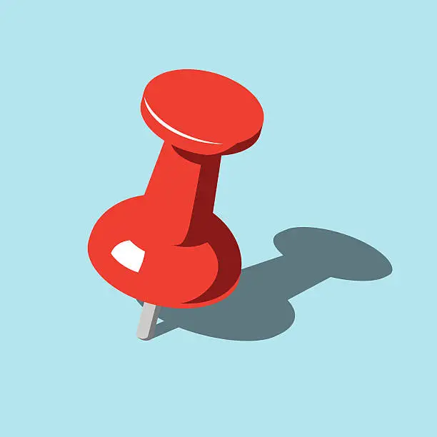 Vector illustration of Push pin