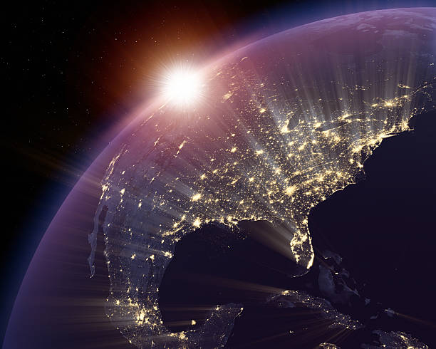 istock North America lit at night with focus on USA 482954425