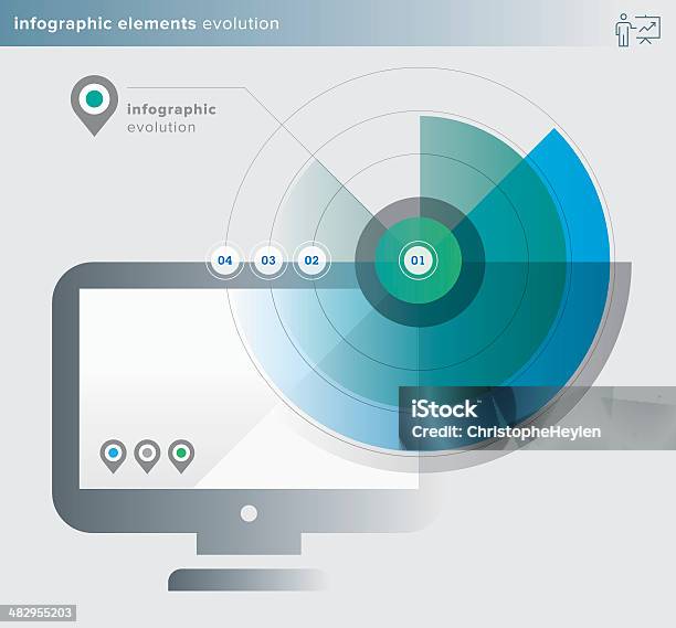 Infographics Elements Evolution Series Stock Illustration - Download Image Now - Progress, Blue, Circle