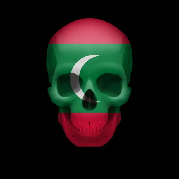 Vector illustration of Maldivian flag skull