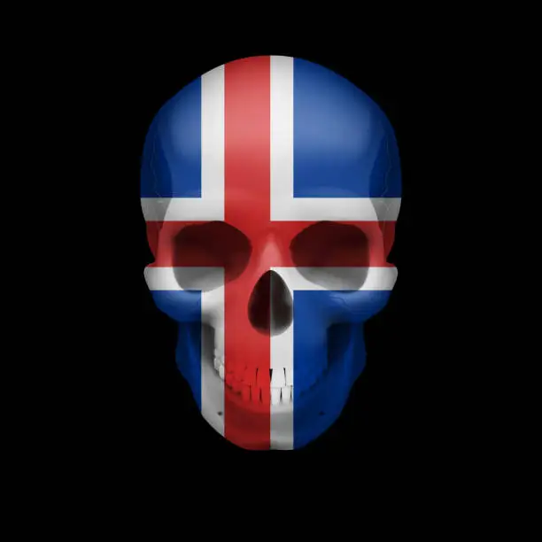 Vector illustration of Icelandic flag skull