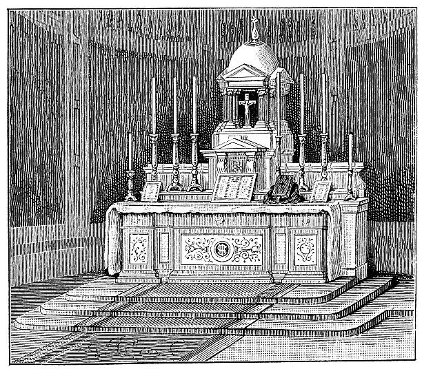 istock Antique illustration of church high altar 482965773