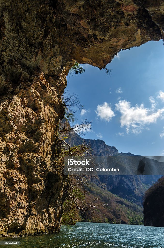 View from Cave View of Sumidero Canyon as seen from the inside of a cave Tuxtla Gutierrez Stock Photo