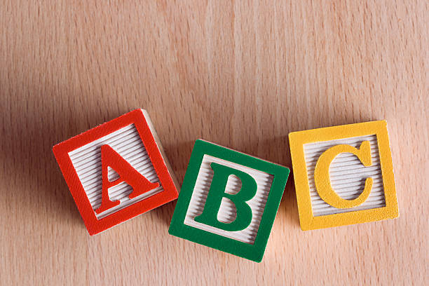 Alphabet Blocks “ABC” Subject: "ABC" in Toy alphabet blocks. b c stock pictures, royalty-free photos & images