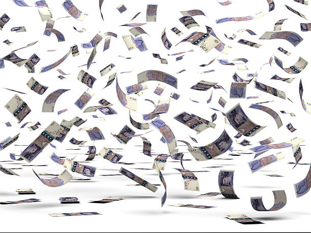 Flying Pounds Flying Pounds (isolated with clipping path) british currency stock pictures, royalty-free photos & images