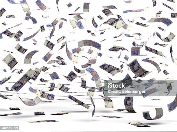 Flying Pounds Stock Photo - Download Image Now - British Currency, Pound Symbol, Currency