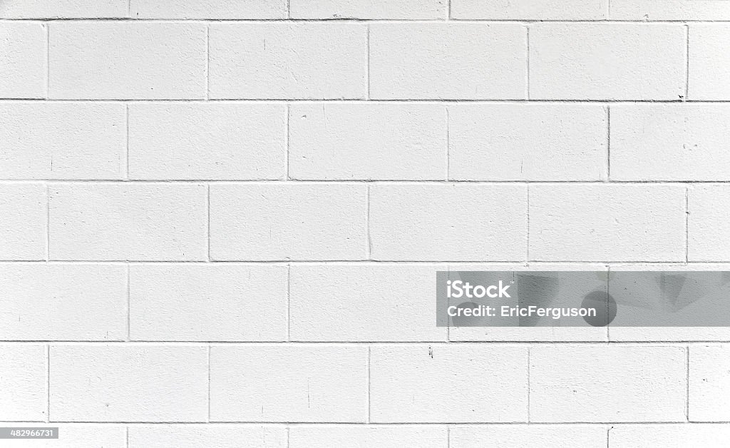 Branco Cinderblock parede. - Foto de stock de Parede royalty-free