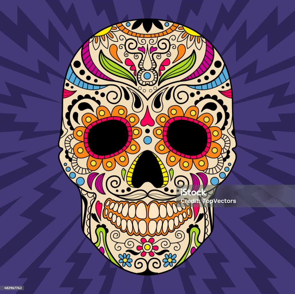 Mexican skull, the original pattern. vector Mexican skull, the original pattern. vector illustration 2015 stock vector