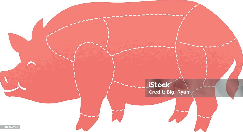 butcher de cerdo - arte vectorial de Cerdo libre de derechos