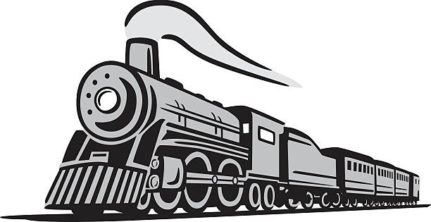 クラシックな列車の機関車 - steam engine点のイラスト素材／クリップアート素材／マンガ素材／アイコン素材