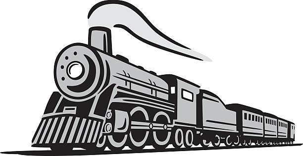 ilustrações, clipart, desenhos animados e ícones de trem locomotiva clássico - locomotiva a vapor