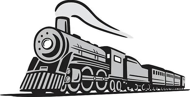 Vector illustration of Classic Locomotive Train