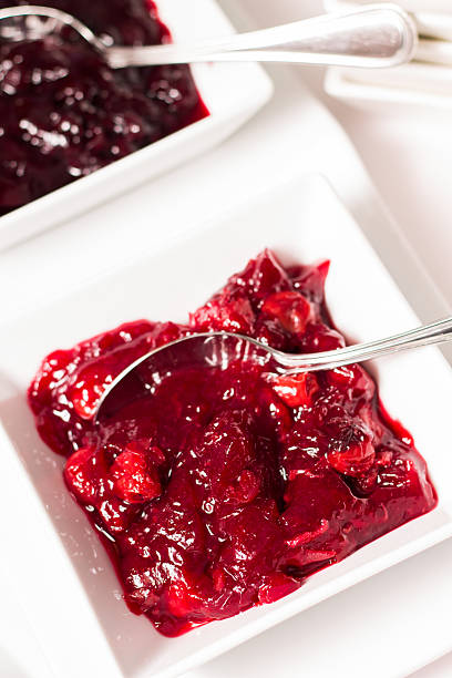 istock Sweet cranberry jam in ceramic bowl 482970857