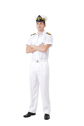 Sailor captain on white - Clipping path included