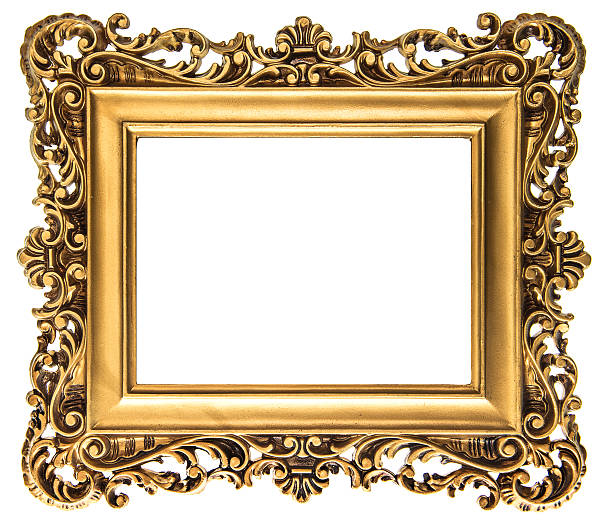 istock vintage golden picture frame isolated on white 482971545